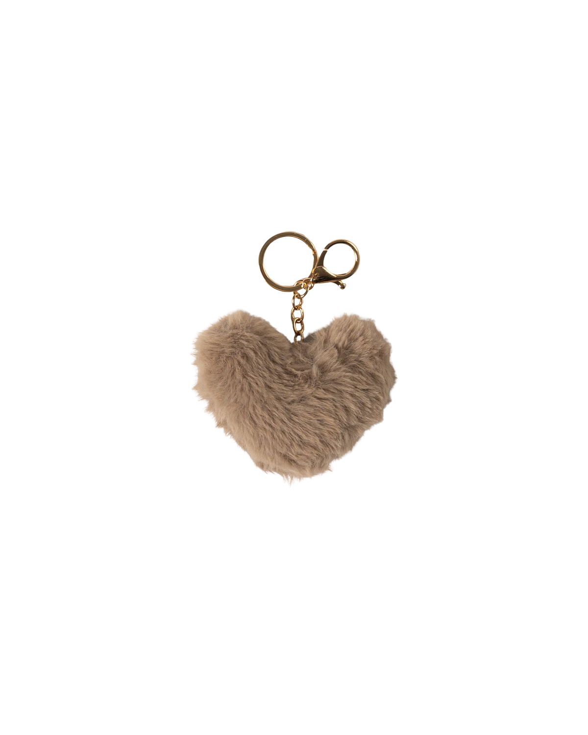 faux fur heart bag charm 