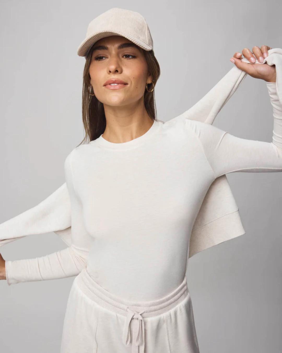 long sleeve tee in heather oat