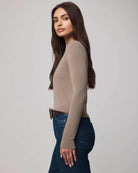 long sleeve tee in beige
