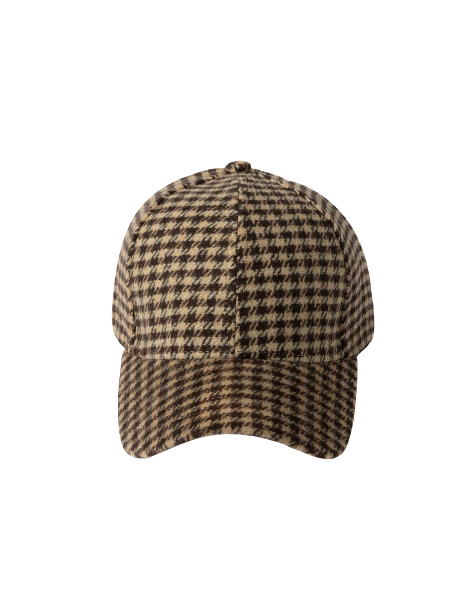 brown houndstooth baseball hat