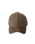 brown houndstooth baseball hat