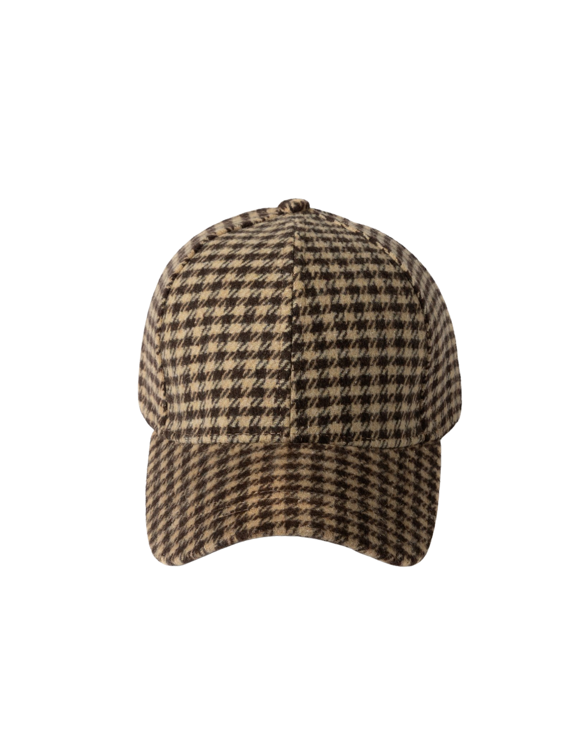 brown houndstooth baseball hat