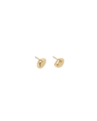 gold stud earrings in a bean shape