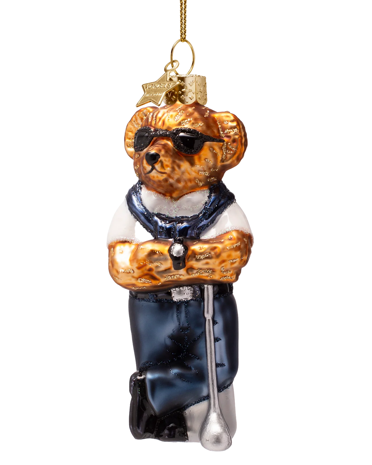 bear ornament golfing