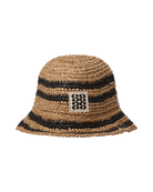 straw hat in natural and black