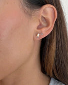 micro earring in silver and gold