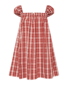 red and white check plaid mini dress