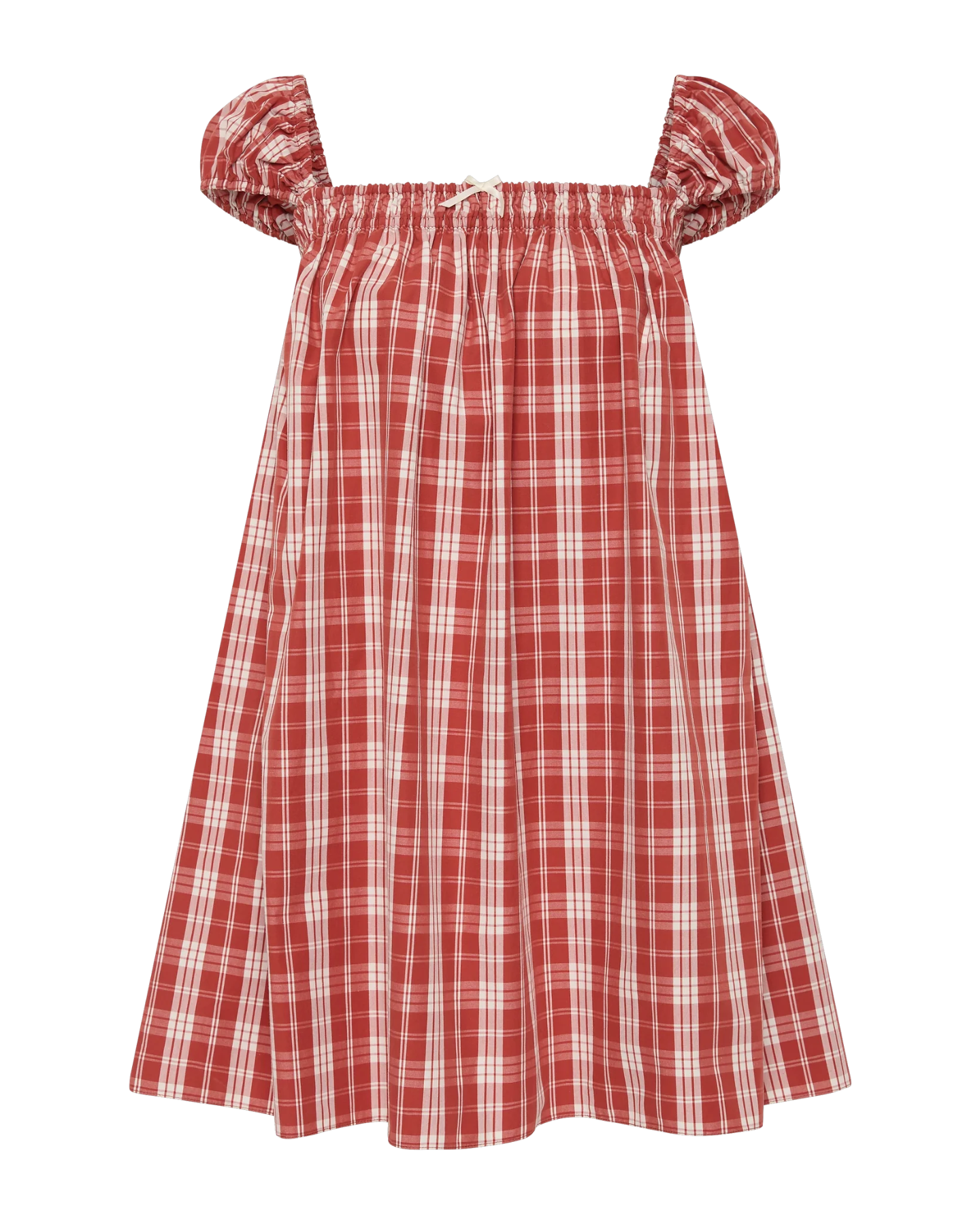 red and white check plaid mini dress