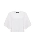 white boxy cropped tee 