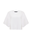 white boxy cropped tee 
