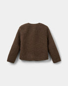 brown teddy coat with buttons