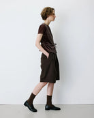 velvet brown vest with a tie