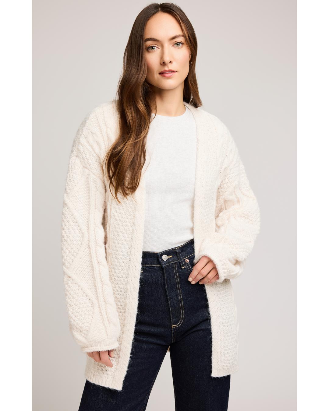 cream knit cardigan
