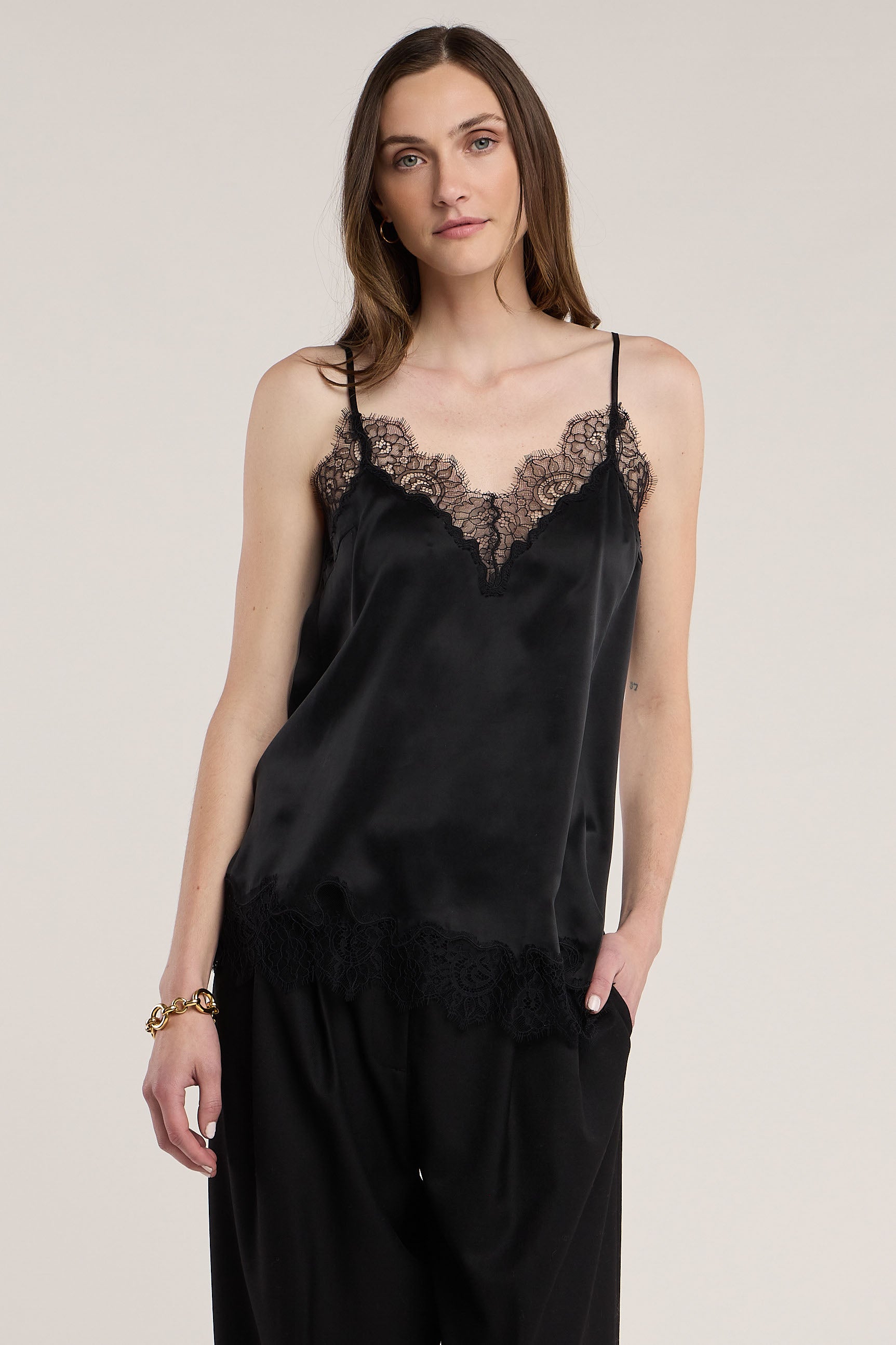 black lace tank top