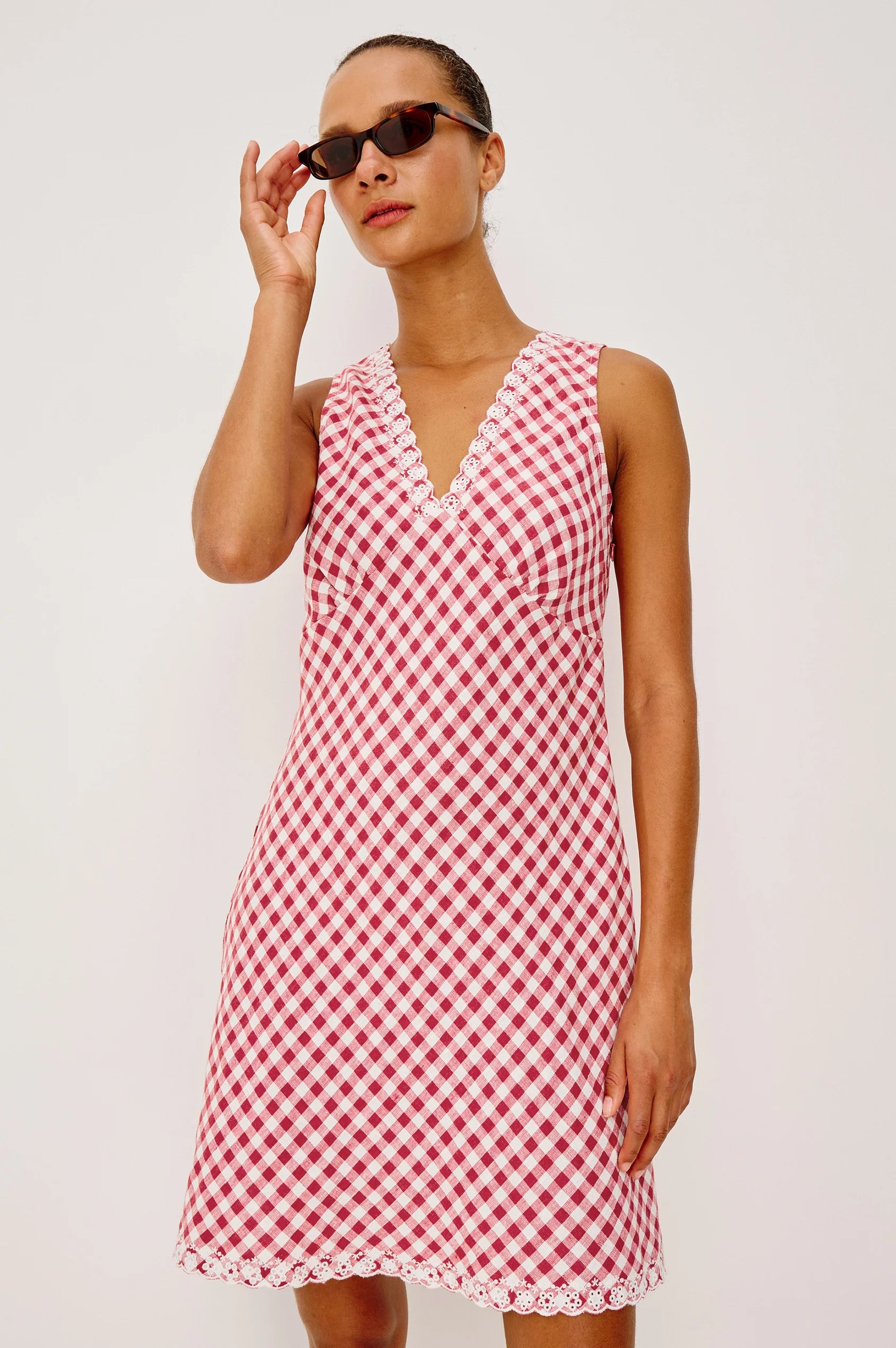 mini dress in red check