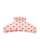 claw clip in pink with red polka dots
