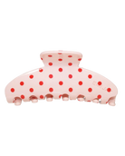 pink claw clip with red polka dots