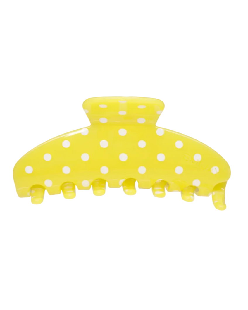 yellow polka dot claw clip