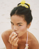 yellow polka dot claw clip