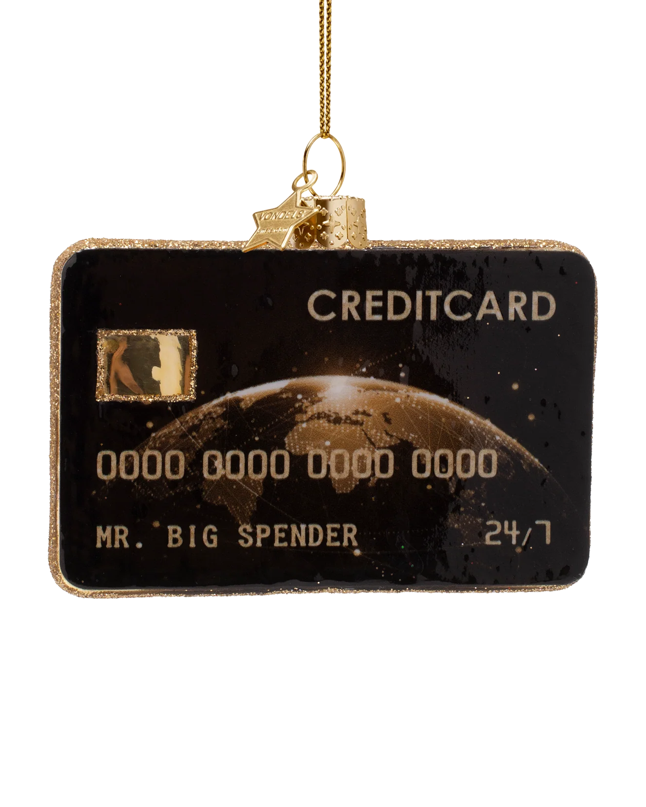 black credit card ornament