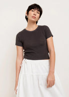 crop t-shirt in dark grey