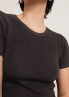 crop t-shirt in dark grey