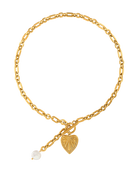 gold chain necklace with heart pendant 