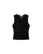 black velvet sleeveless top