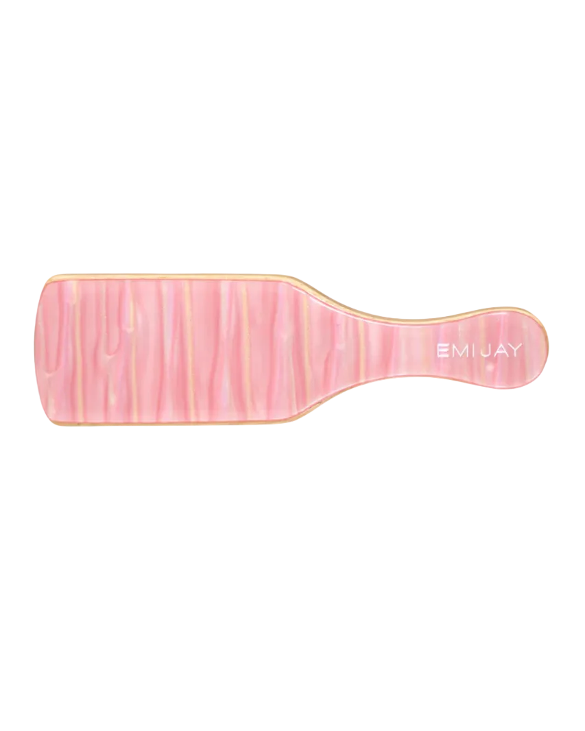 small boar bristle brush in pink