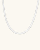 statement herringbone necklace in silver