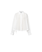 white boxy collared blouse