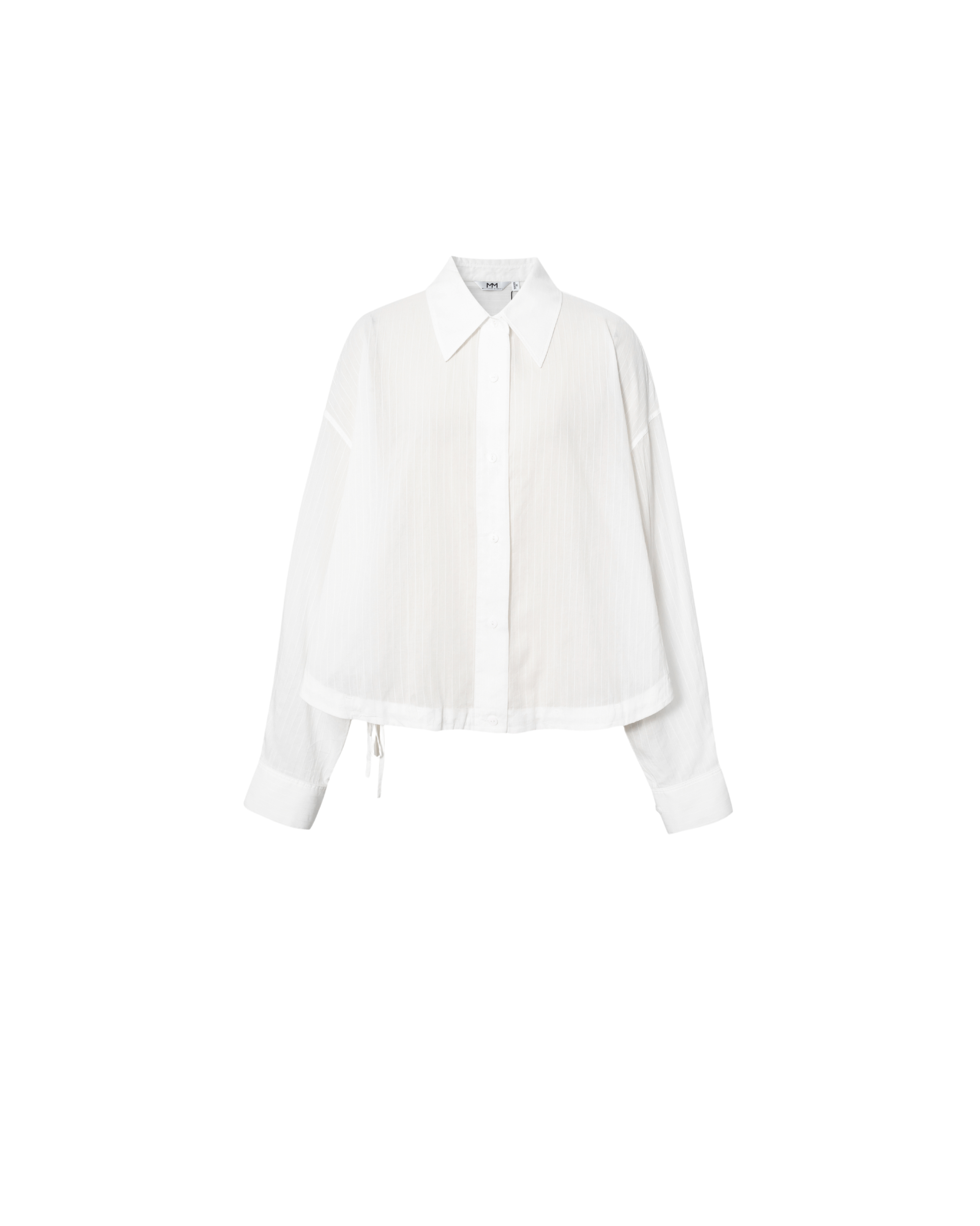 white boxy collared blouse
