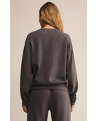 washed black crewneck sweatshirt