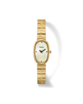 gold textured watch with pearl face