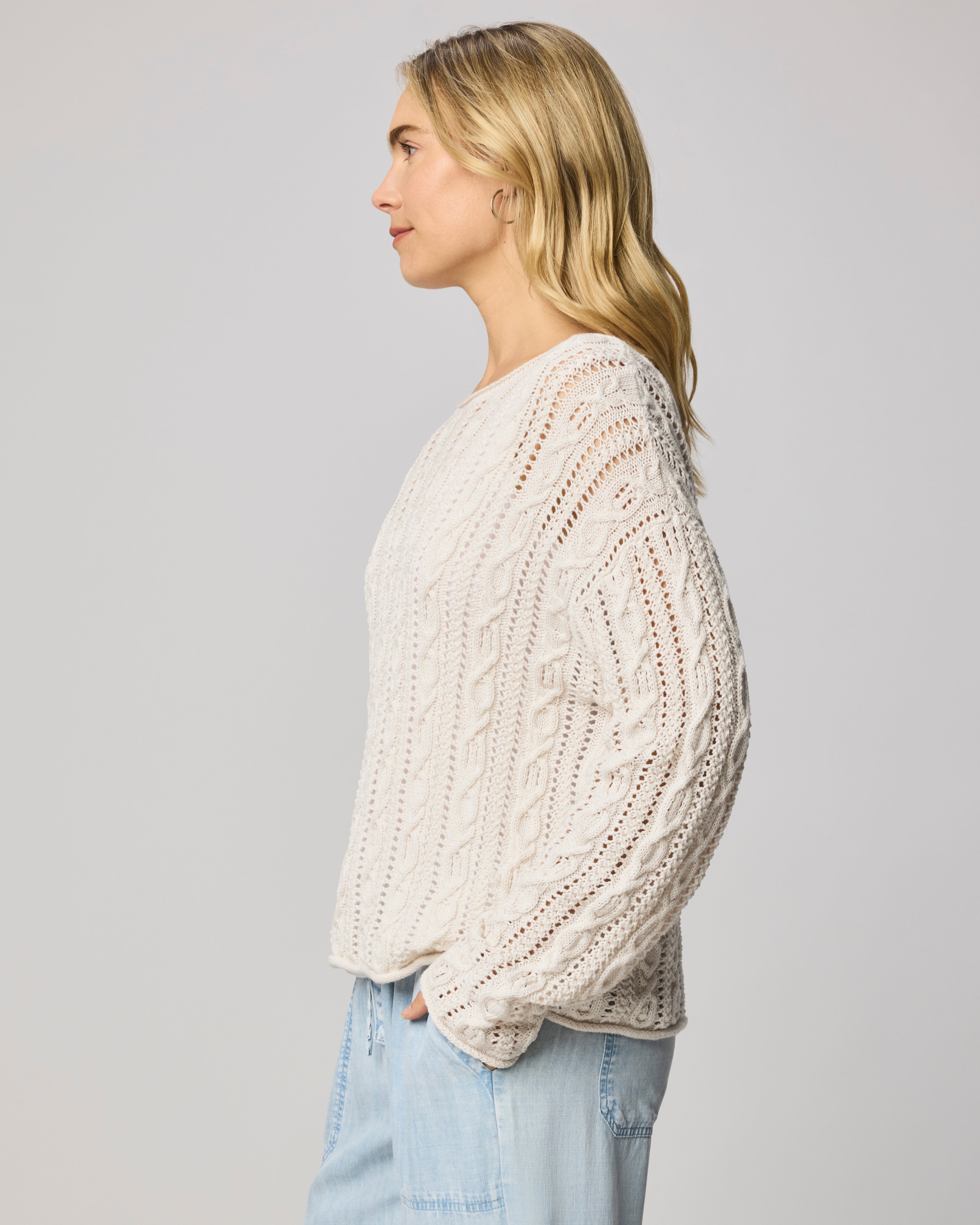 cream cable knit sweater