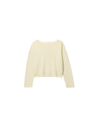 long sleeve crewneck sweater in light yellow
