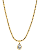 gold rope necklace with pear shaped diamond pendant 