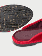 red velvet slip on shoe