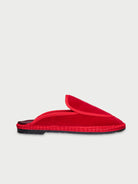 red velvet slip on shoe