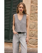 grey knit sleeveless vest