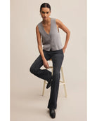grey knit sleeveless vest