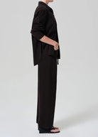 wide leg drown pant with brown drawstring