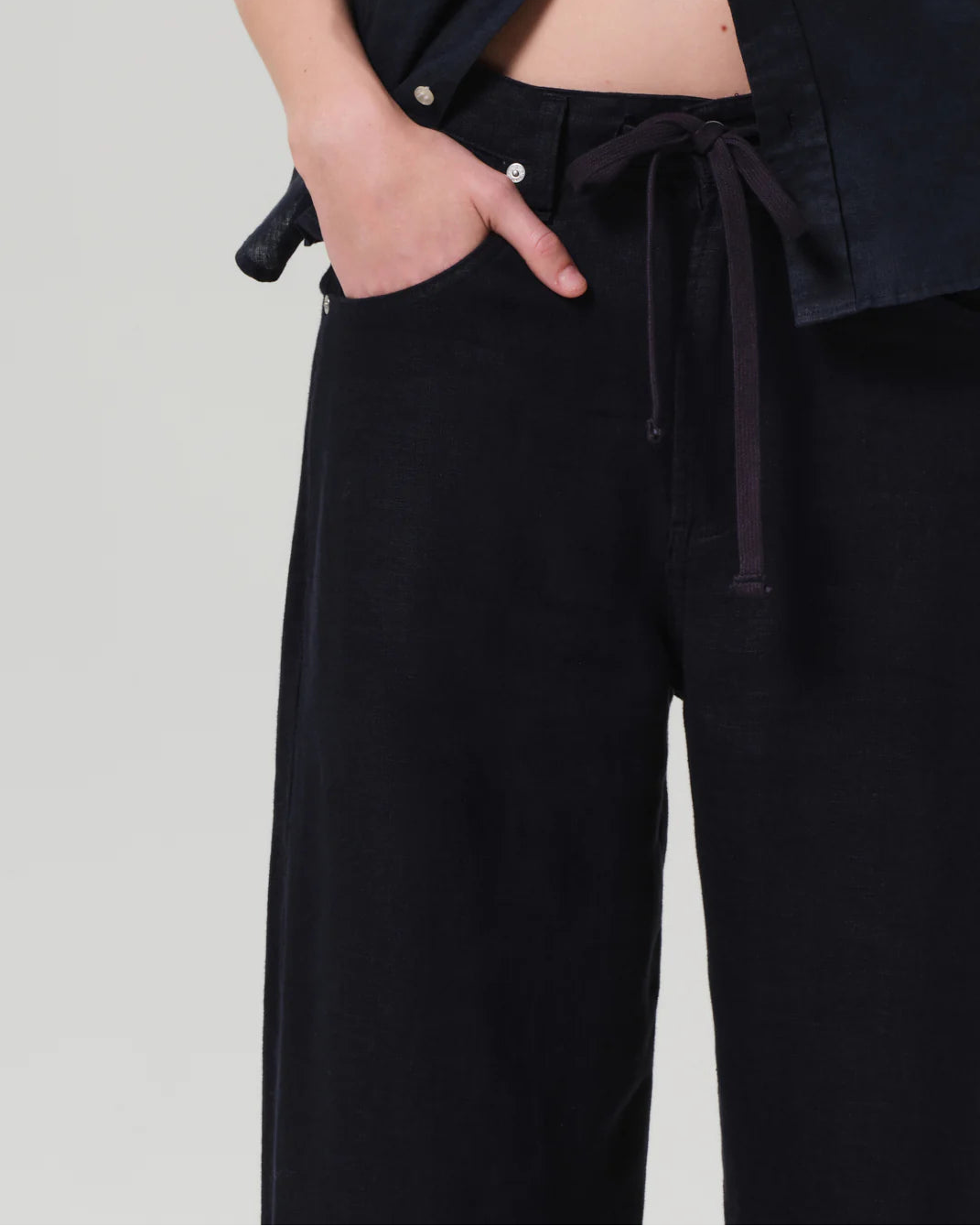 linen drawstring baggy pant