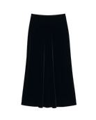 midi black velvet skirt