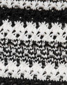 crochet mini skirt in black and cream