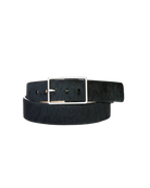 black hair leather belt