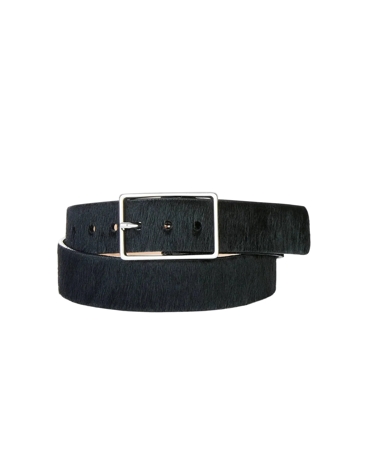 black hair leather belt