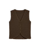 knit vest in brown