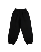 black linen pant which gathers at ankle