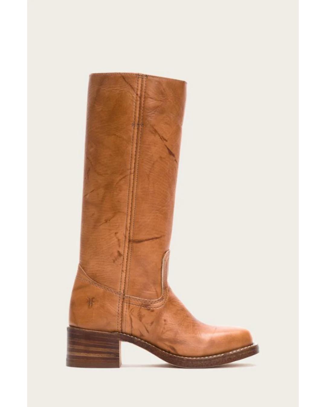 tall leather boot in a light brown